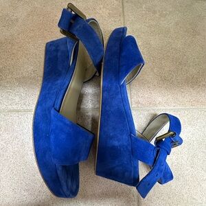 Boden blue suede platform sandal size 38/ US7